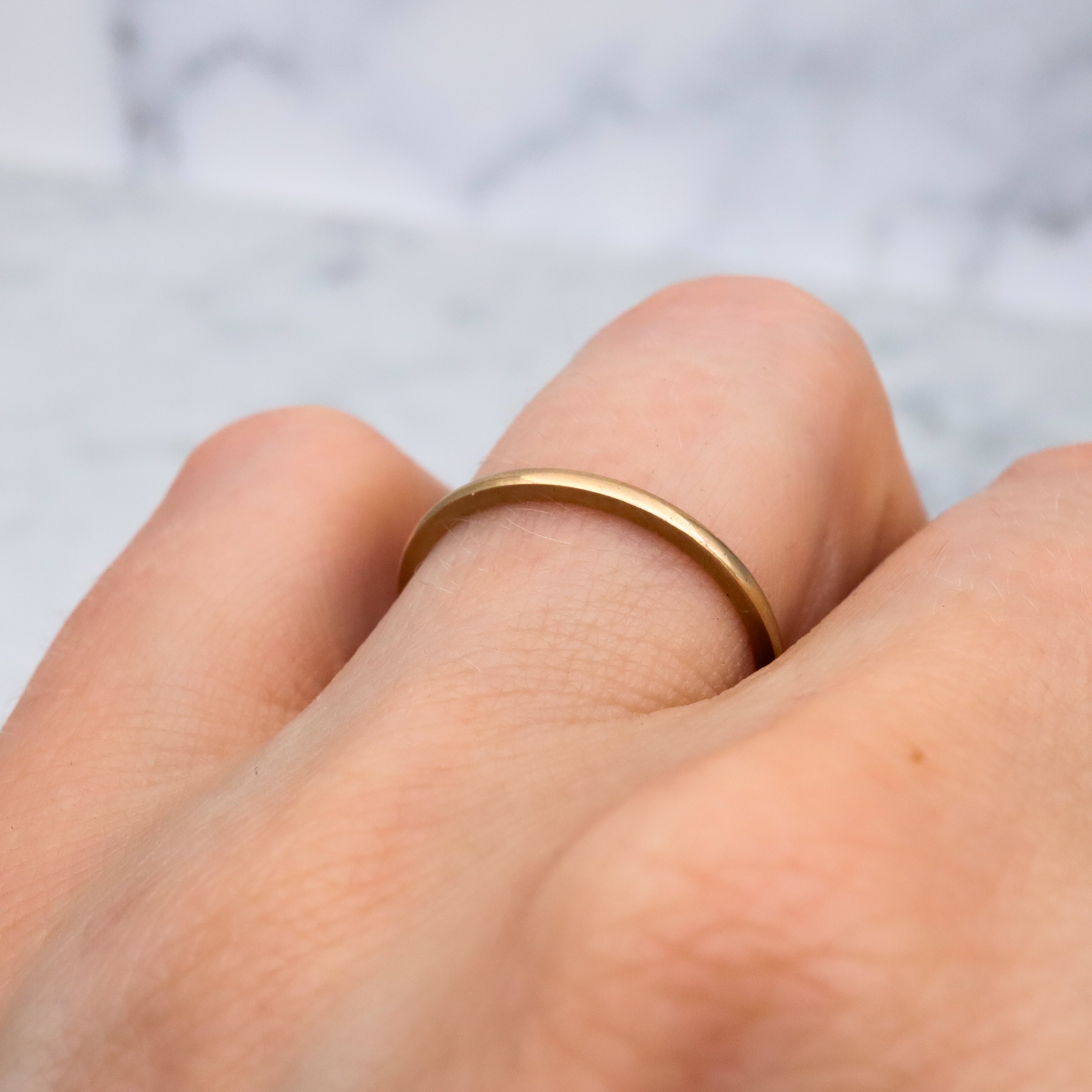 Vintage Bridal Craft 14k gold flat edged wedding band, sz 7.25